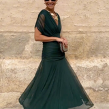 Elegáns, V-nyakú, fantázia partymaxi ruha