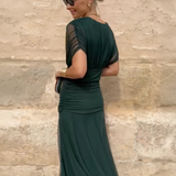 Elegáns, V-nyakú, fantázia partymaxi ruha