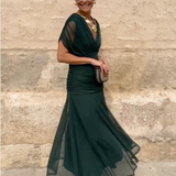 Louise | Elegáns Maxi Ünnepi Ruha V-alakú Kivágással