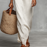 Magdolna – minimalista len maxi ruha