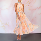 Naomi™ | Elegáns, testreszabott akvarellmintás ruha