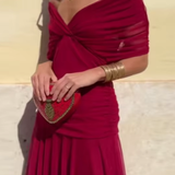 Louise | Elegáns Maxi Ünnepi Ruha V-alakú Kivágással