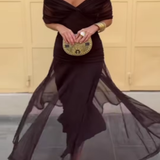 Louise | Elegáns Maxi Ünnepi Ruha V-alakú Kivágással