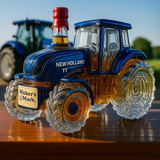 Klasszikus whisky palack traktor New Holland T7 formájában