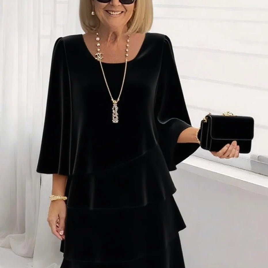 Margaux – Elegáns Midi Ruha Ráncokkal