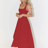 Grace | Vestido midi fluido con escote cuadrado