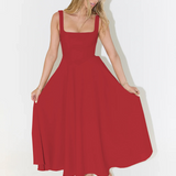 Grace | Vestido midi fluido con escote cuadrado