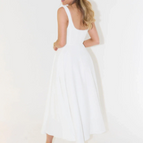 Grace | Vestido midi fluido con escote cuadrado