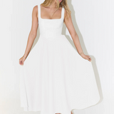 Grace | Vestido midi fluido con escote cuadrado