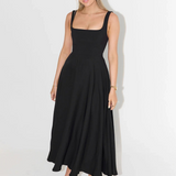 Grace | Vestido midi fluido con escote cuadrado
