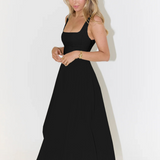 Grace | Vestido midi fluido con escote cuadrado