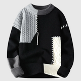 Jordán – Kötött pulóver patchwork mintával