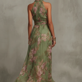 Livia™| Vestido maxi halter floral elegante