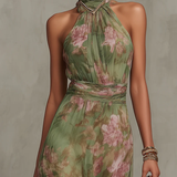Livia™| Vestido maxi halter floral elegante