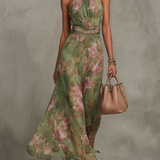 Livia™| Vestido maxi halter floral elegante