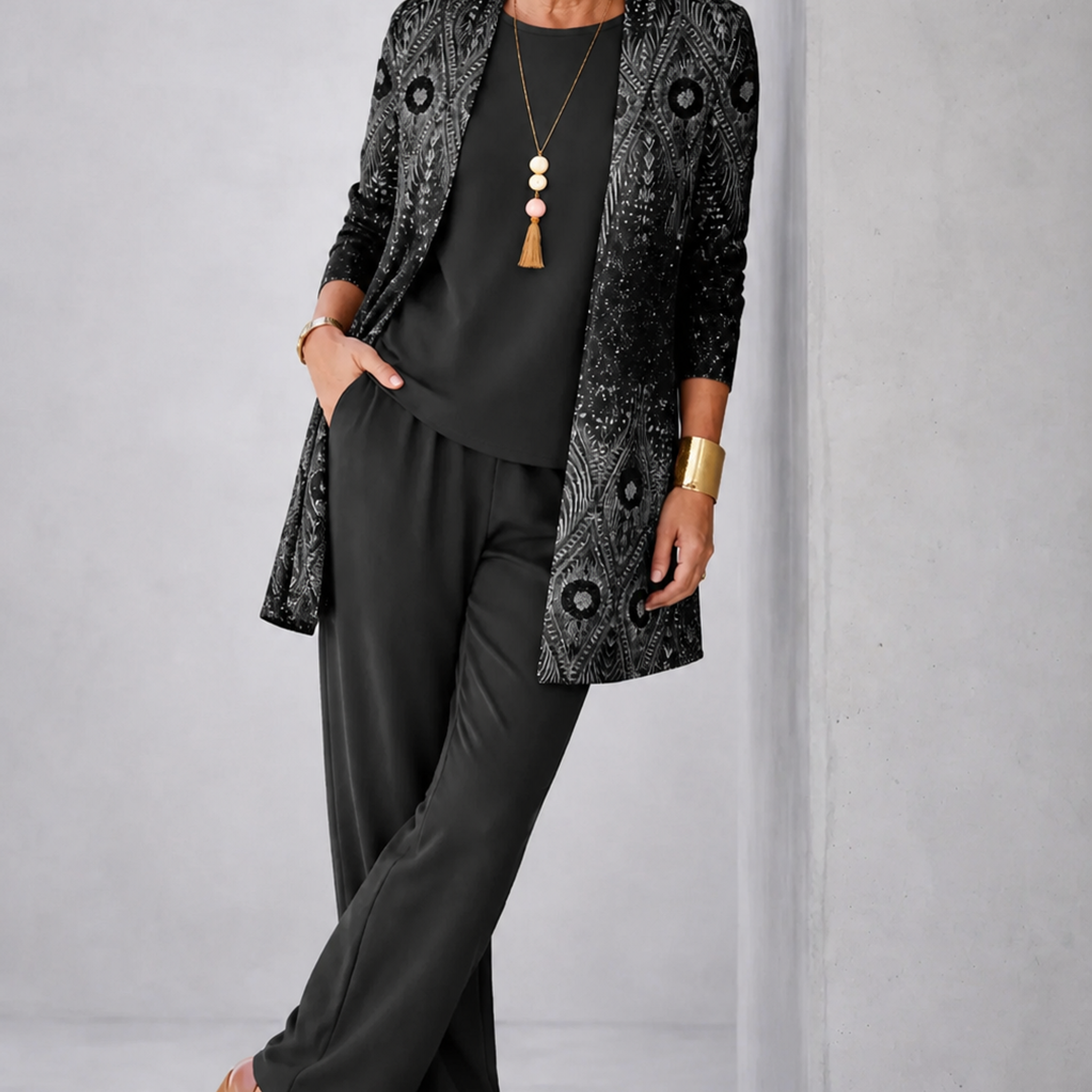 Ágnes háromrészes női szett – Fekete