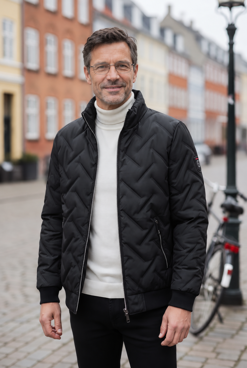 Theo | Cikcakk-steppelt férfidzseki – 4. kép