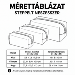 Steppelt neszesszer – mérettáblázat