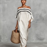Magdolna – minimalista len maxi ruha