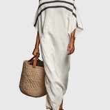 Magdolna – minimalista len maxi ruha