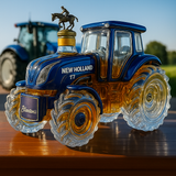 Klasszikus whisky palack traktor New Holland T7 formájában