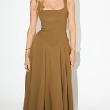 Grace | Vestido midi fluido con escote cuadrado