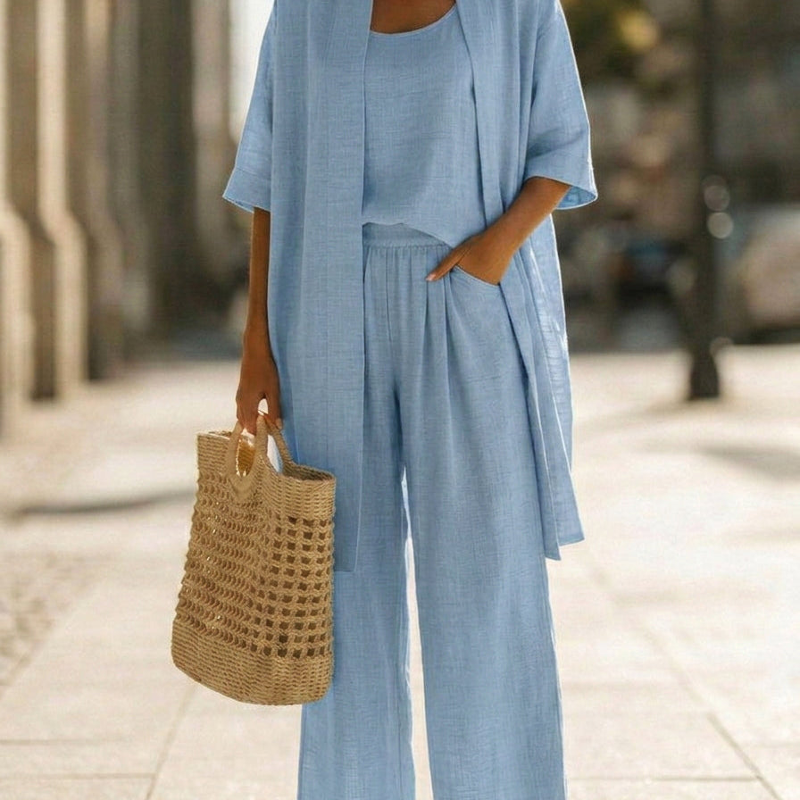 Isabella | Effortless Linen-Cotton Three-Piece Set