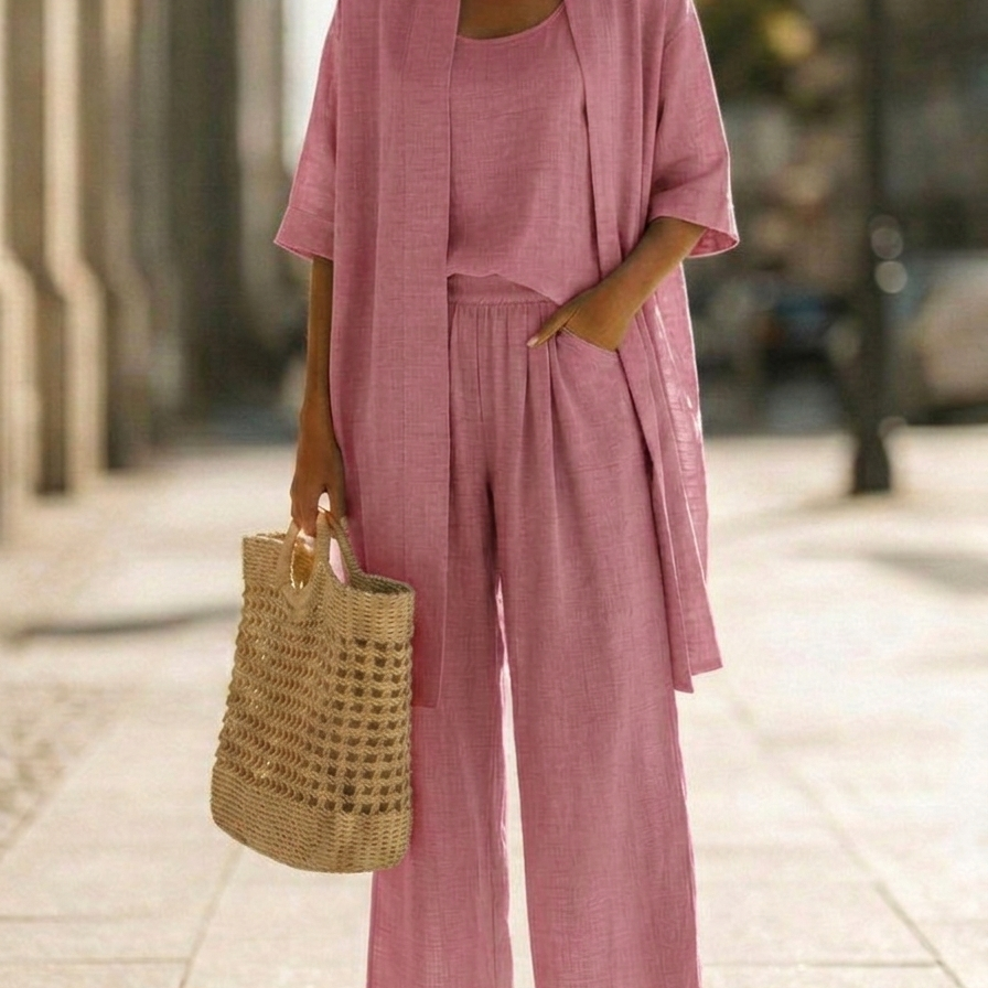 Isabella | Effortless Linen-Cotton Three-Piece Set