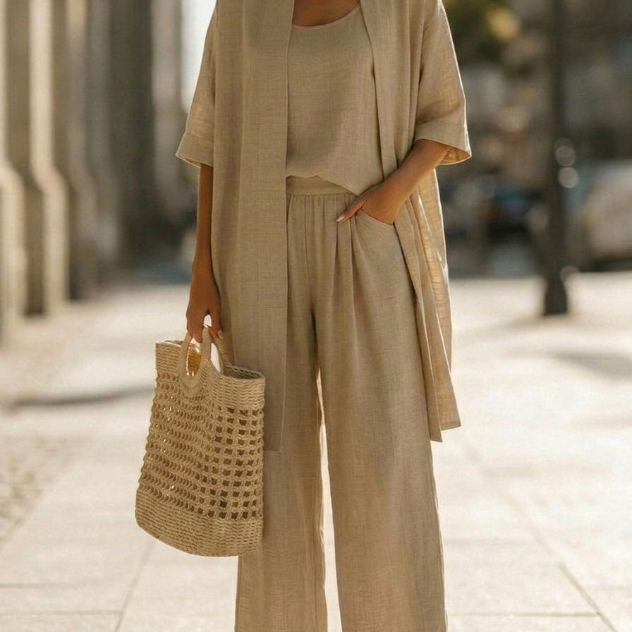 Isabella | Effortless Linen-Cotton Three-Piece Set