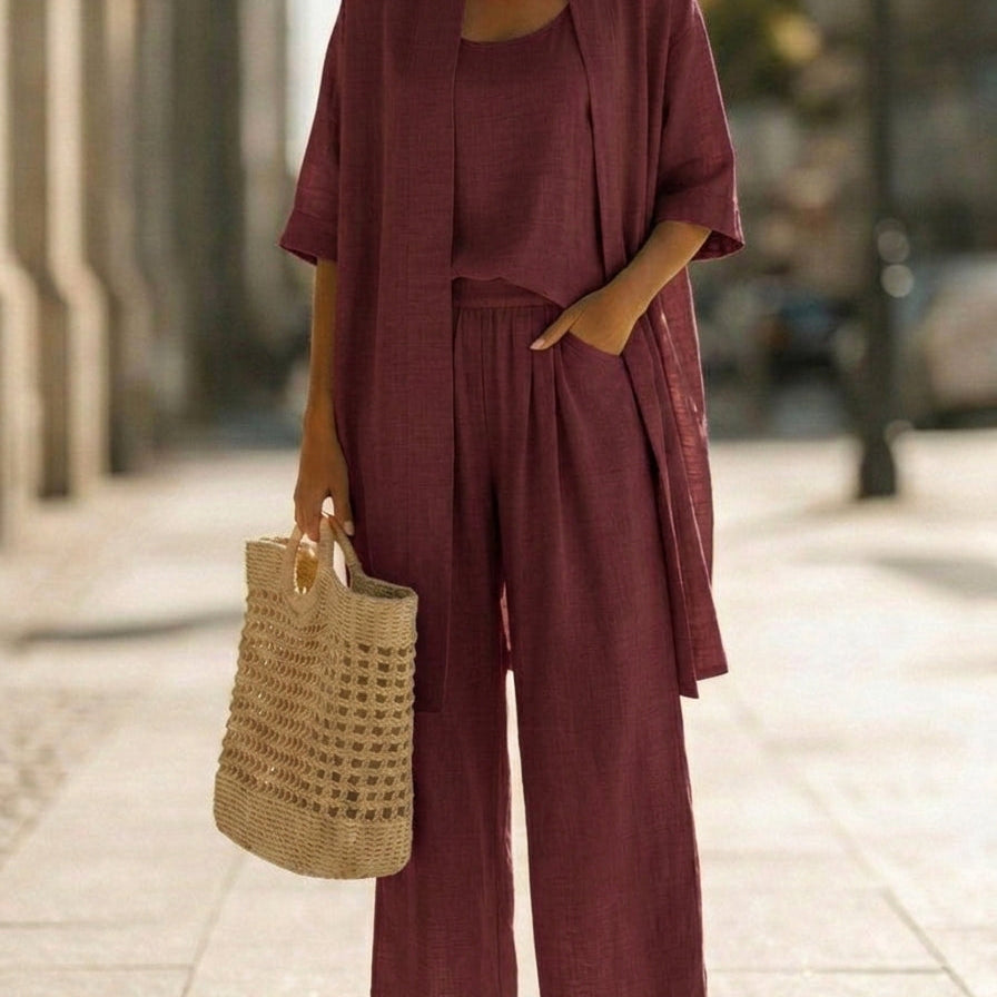 Isabella | Effortless Linen-Cotton Three-Piece Set