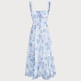 Floral | Vestido Azul